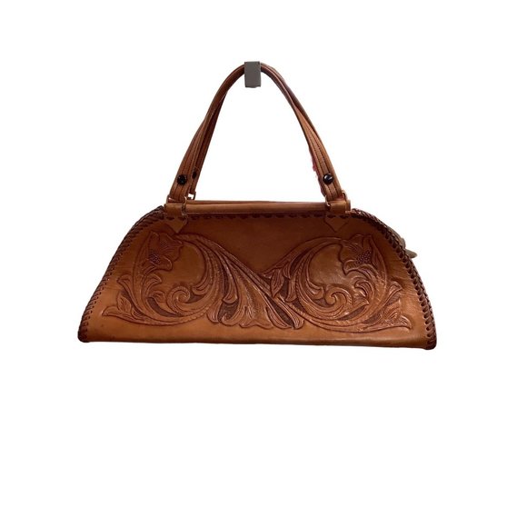 Vintage Hand-tooled Leather Purse - Picture 2 of 7